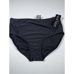 NEW Catalina Black Solid Crochet High Waist Bikini Swim‎ Bottom Size M Swimsuit